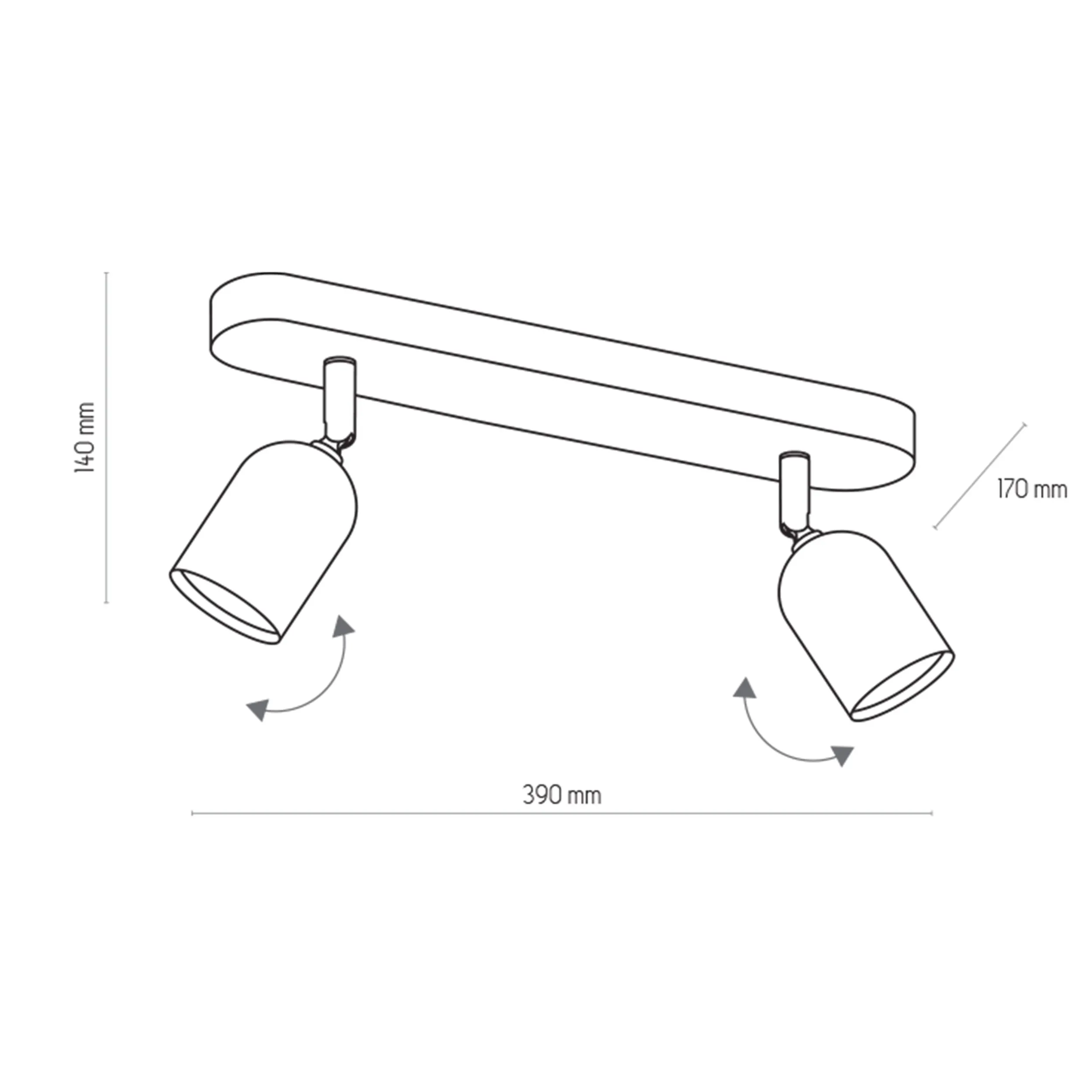 Lampa sufitowa TOP czarna z chromowanymi elementami na listwie metalowej regulowana 35x18x14cm - TK_4416