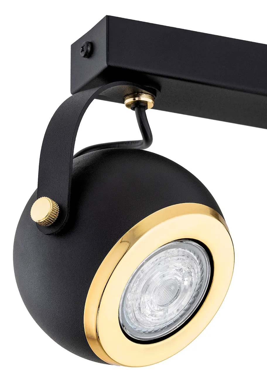 Plafon KOS PLUS czarny mosiądz regulowany 34x15cm - 7039