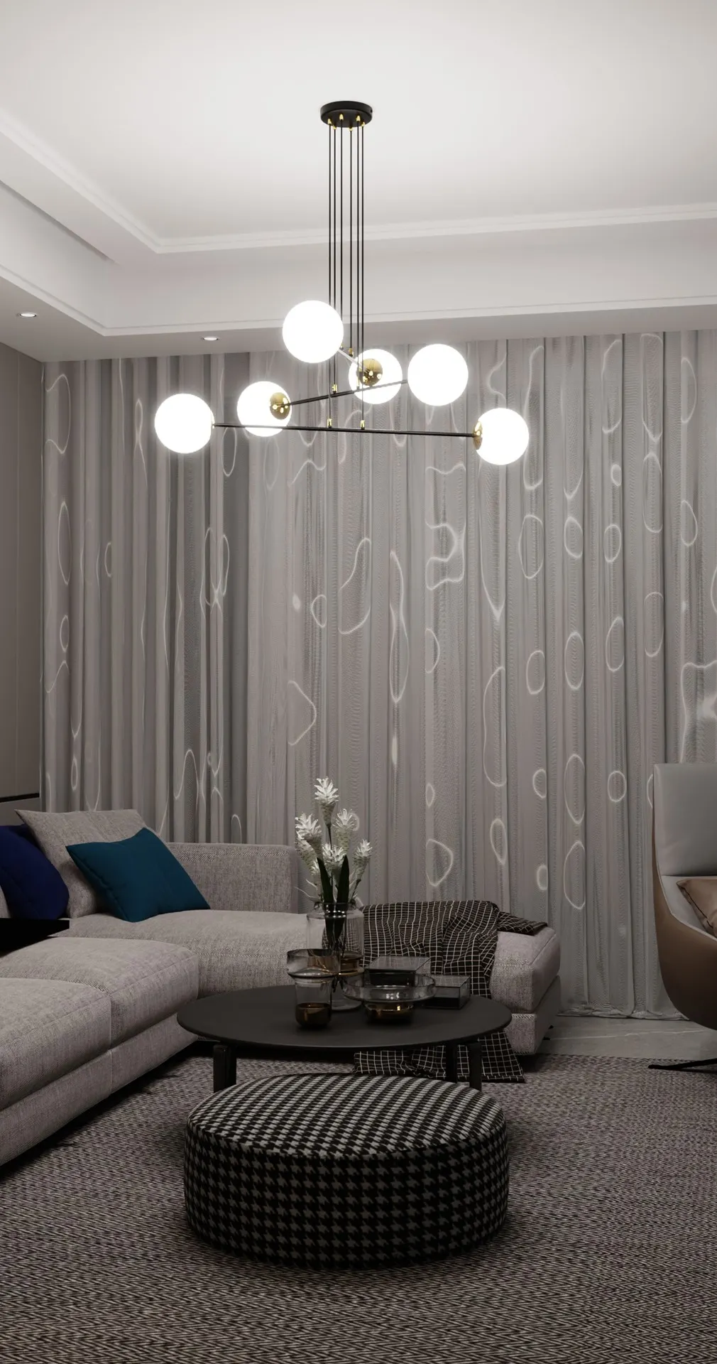 Lampa wisząca OGNIS Czarny 966/6 - 966/6