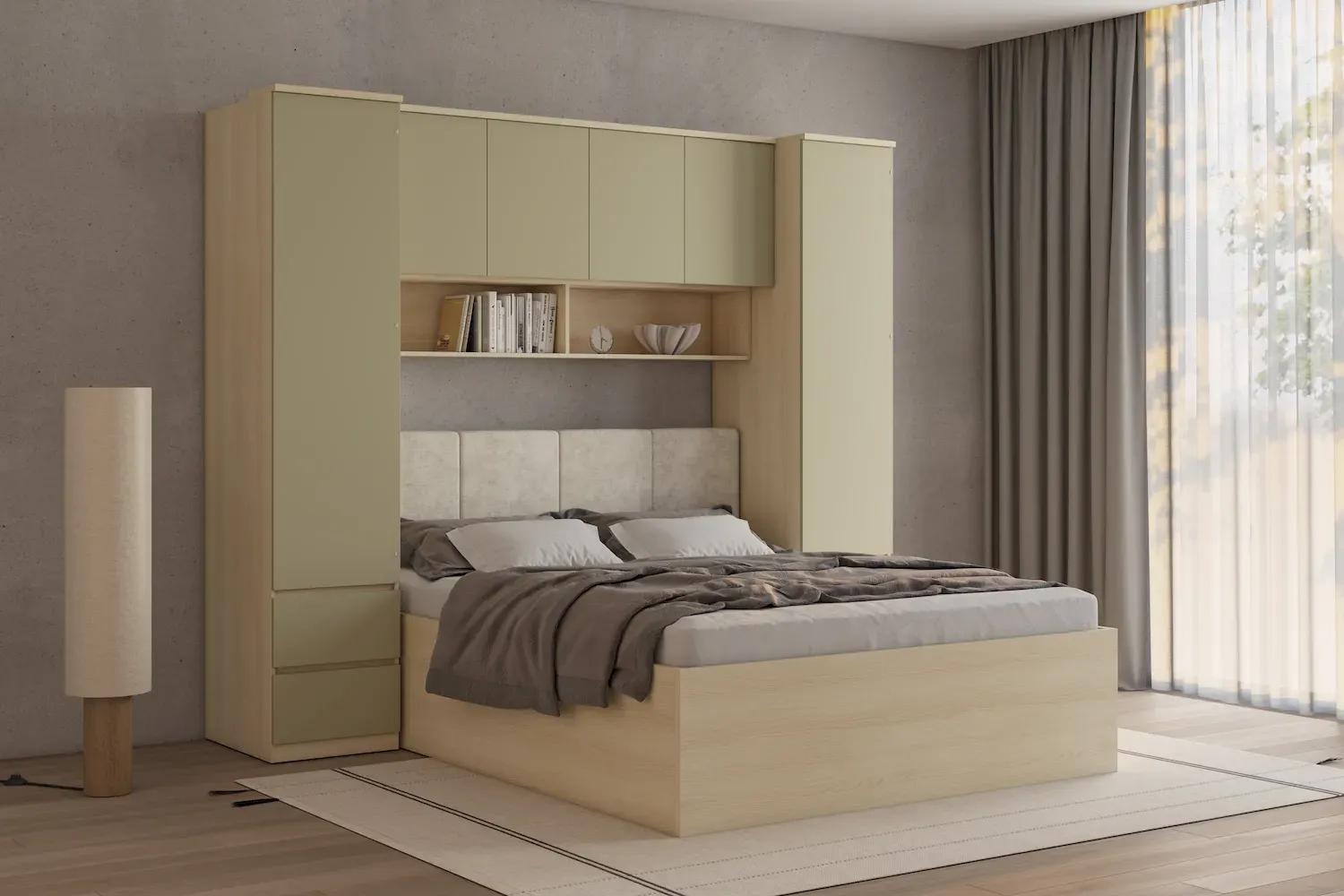 Szafka wisząca 4-drzwiowa P/L 166 cm TERRA 12 dąb Lindberg eukaliptus — zdjęcie 11