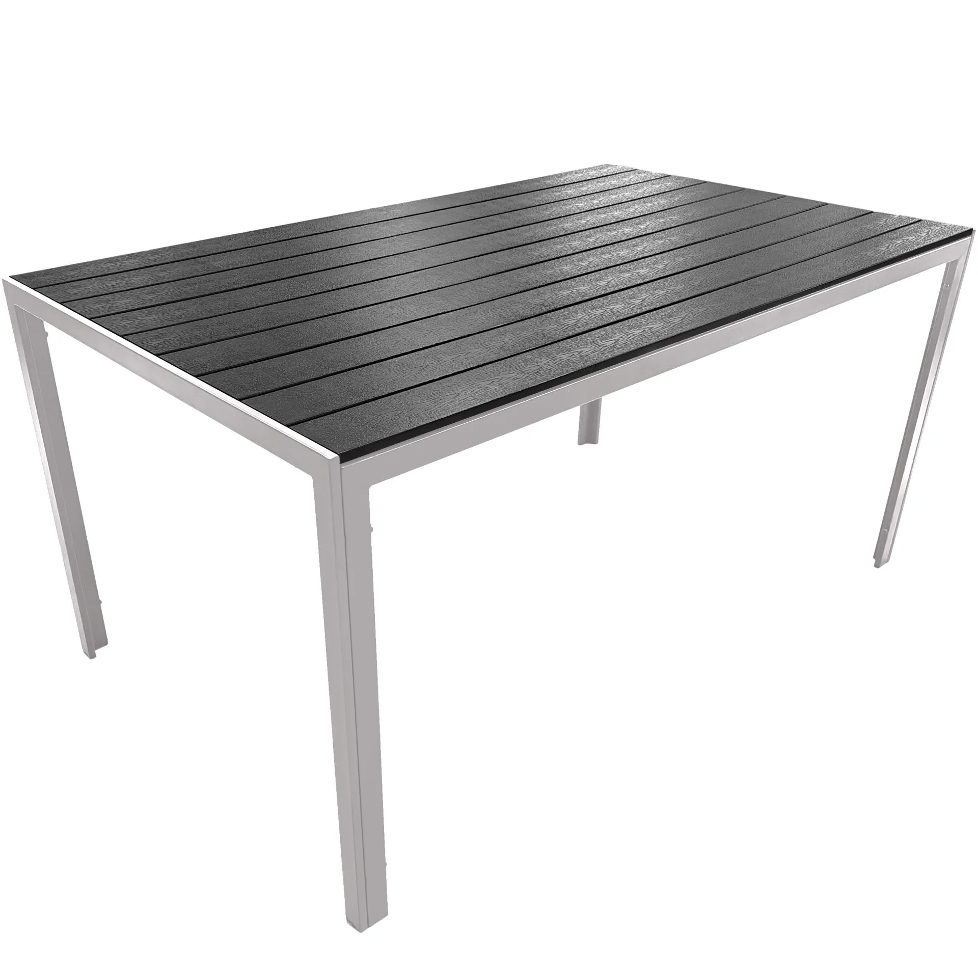 Zestaw Mebli Luxury stół 150x90cm + 6 składanych krzeseł czarno-srebrny - DLG_92085