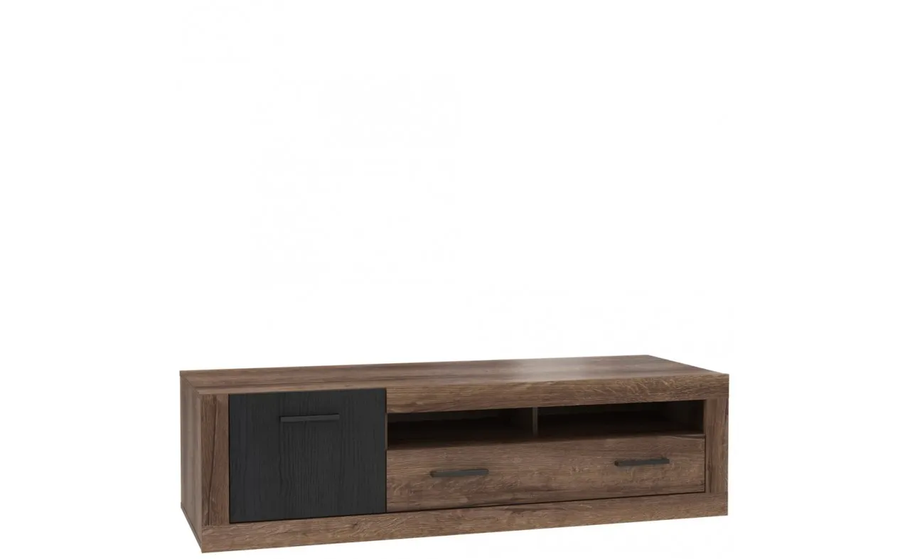 Szafka RTV TRASS 143 cm dąb czarny dąb szlachetny