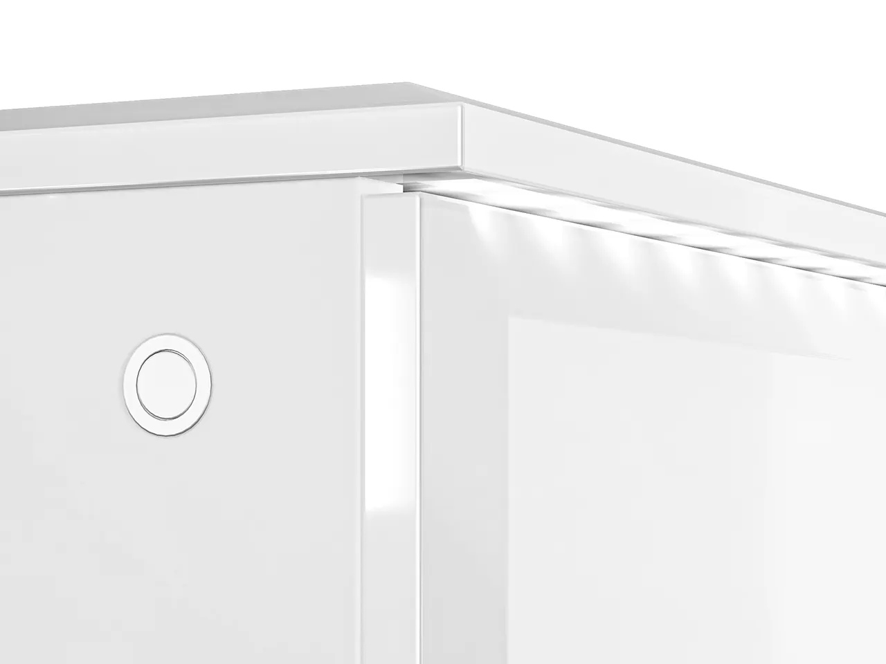 Komoda 2-drzwiowa z 3 szufladami GLAMOUR 02 z oświetleniem - biały połysk - 1GLAM02-001