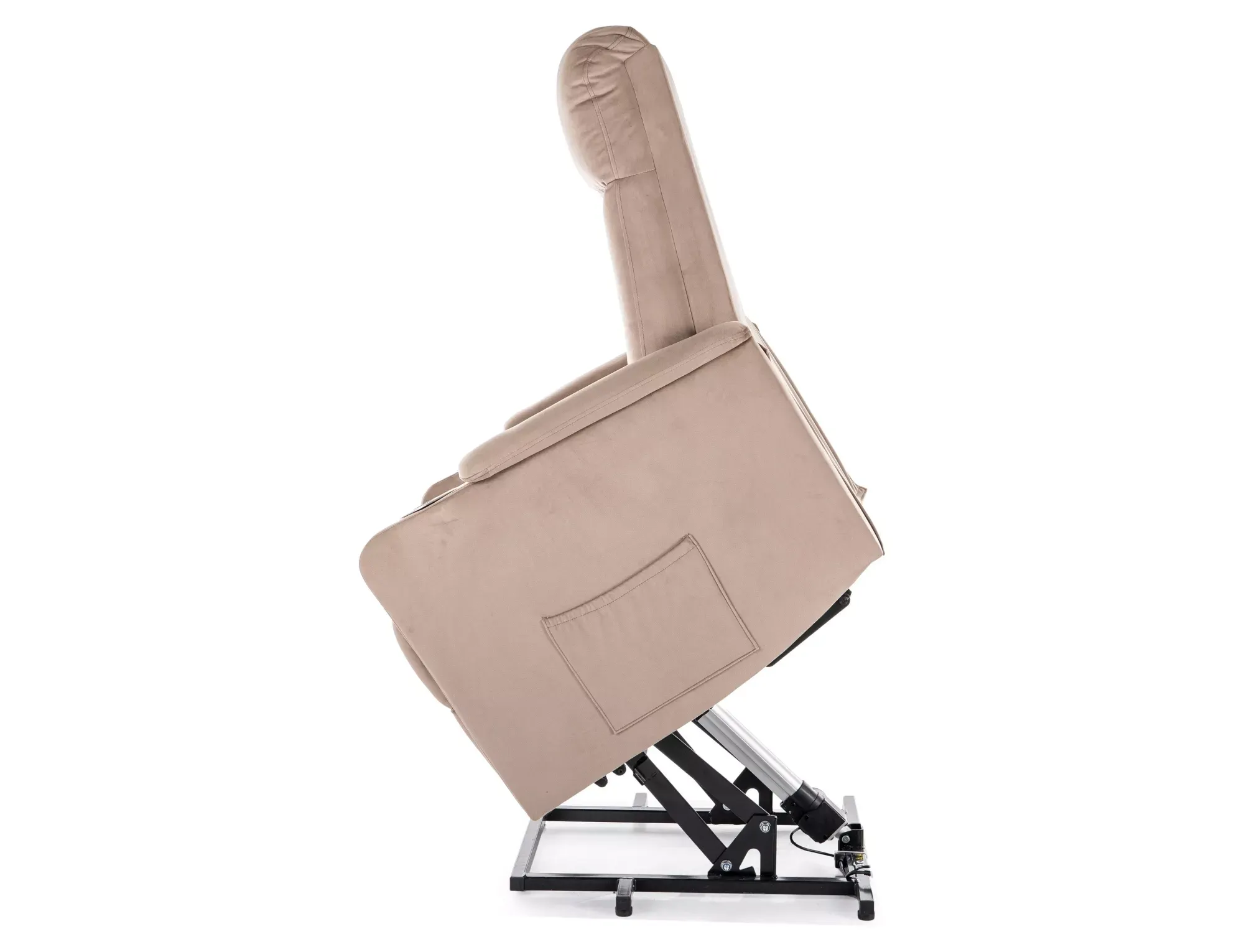 Fotel rozkładany elektryczny IKAR z funkcją pionizacji ciemnobeżowy - IKARVCB
