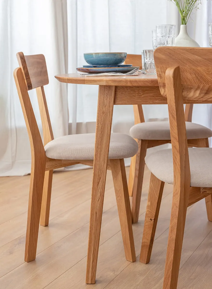 Stół dębowy ORBETELLO okrągły 110 cm - dąb olejowany - KULS110