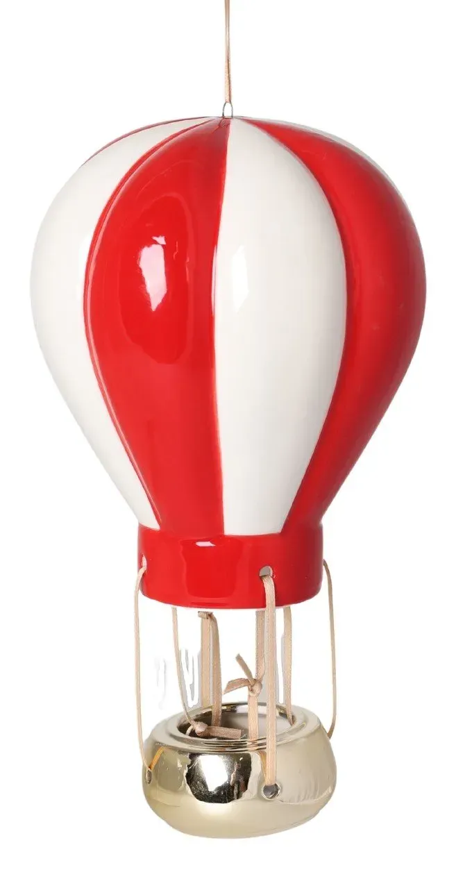 Zawieszka ceramiczna BALON czerwono-biała