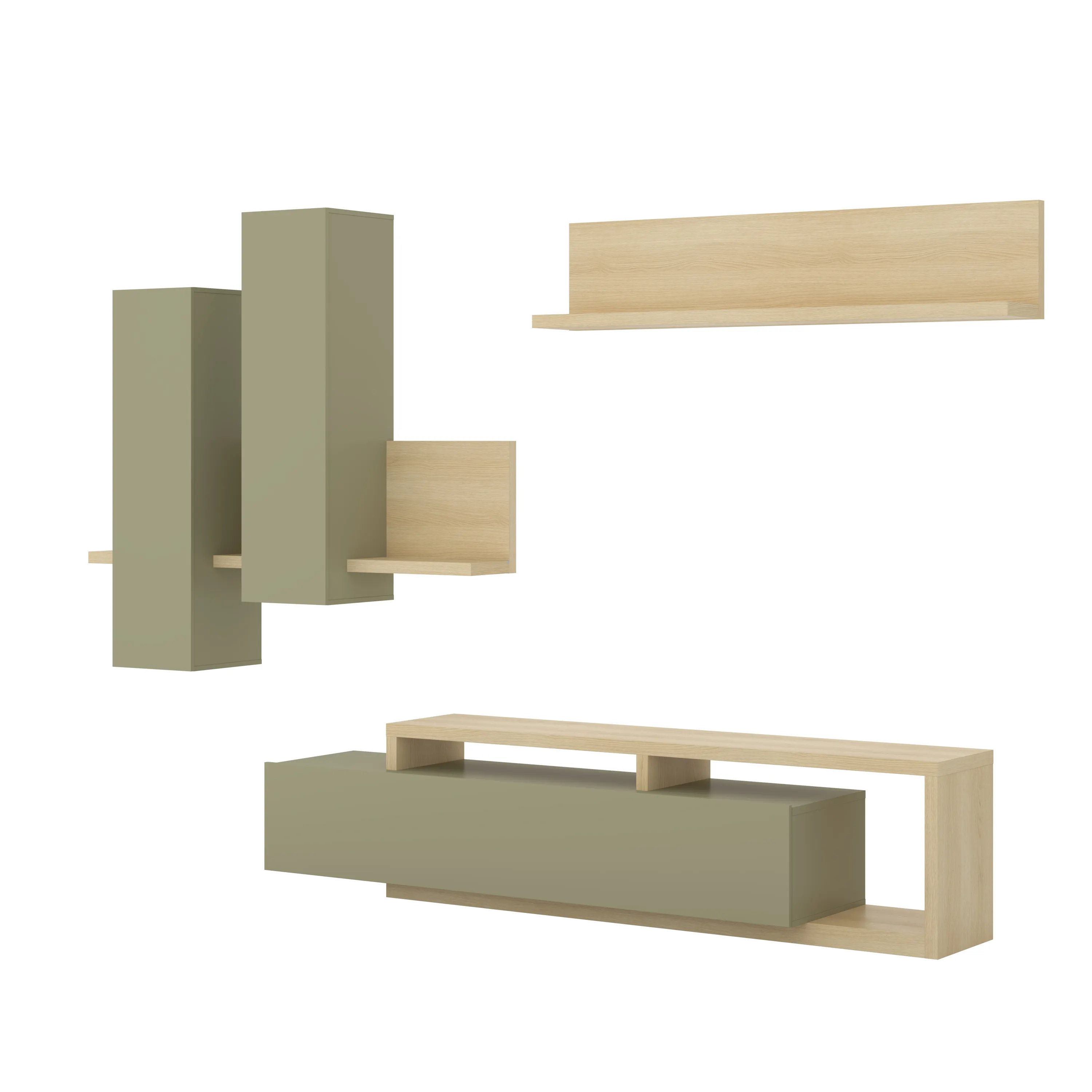 regał, meble, fronty, półka, styl skandynawski