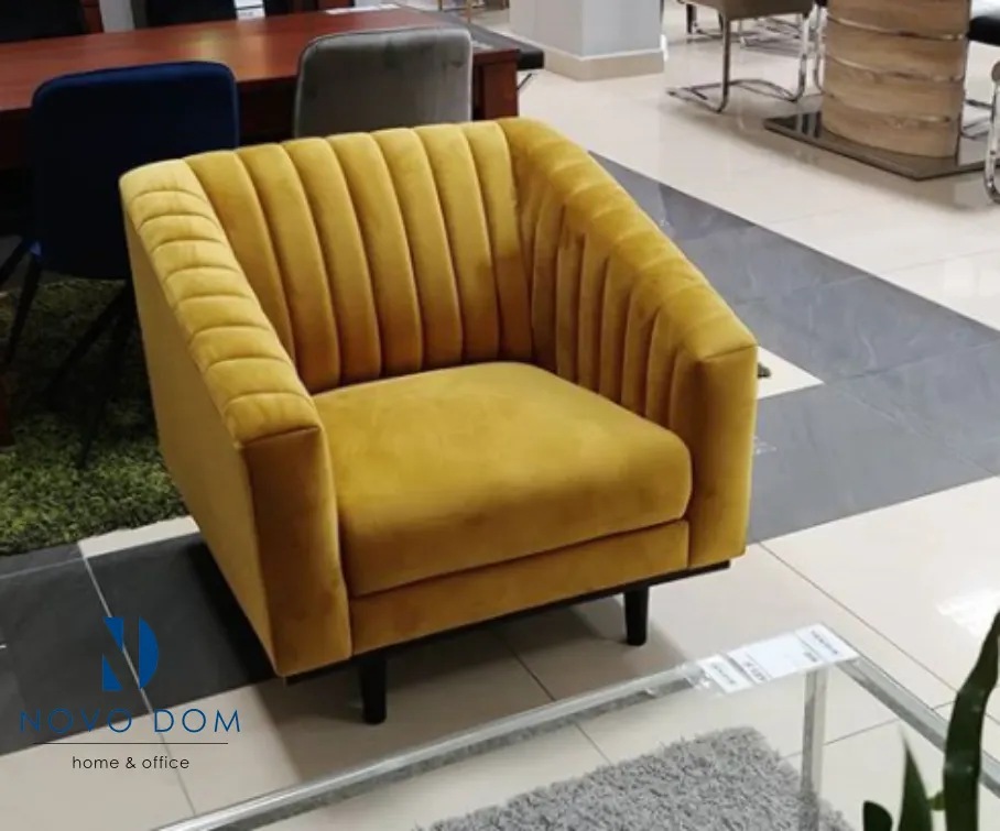 Fotel ASPREY 1 Velvet aksamitny Bluvel 68 curry wenge - ASPREY1VCU68