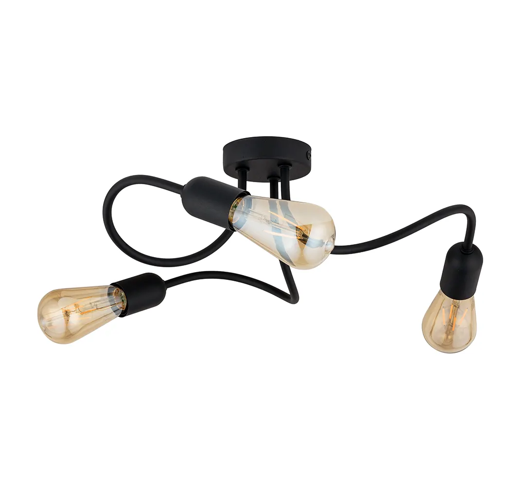 Lampa sufitowa WAVE czarna metalowa 48x19cm - TK_4407