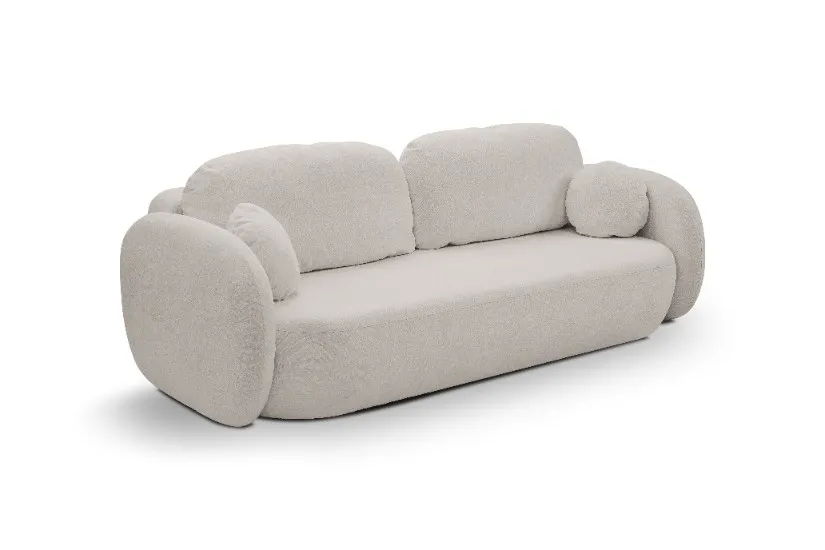 Sofa rozkładana z pojemnikiem OLIO SICURIO 238 cm jasnoszara