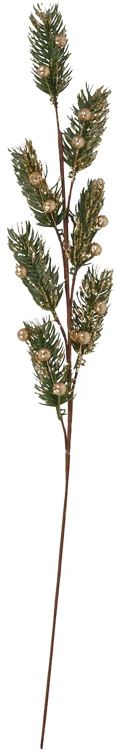 Gałązka sosna ze złotymi kuleczkami 3376 zielona Gałązka sosna ze złotymi kuleczkami 3376 zielona