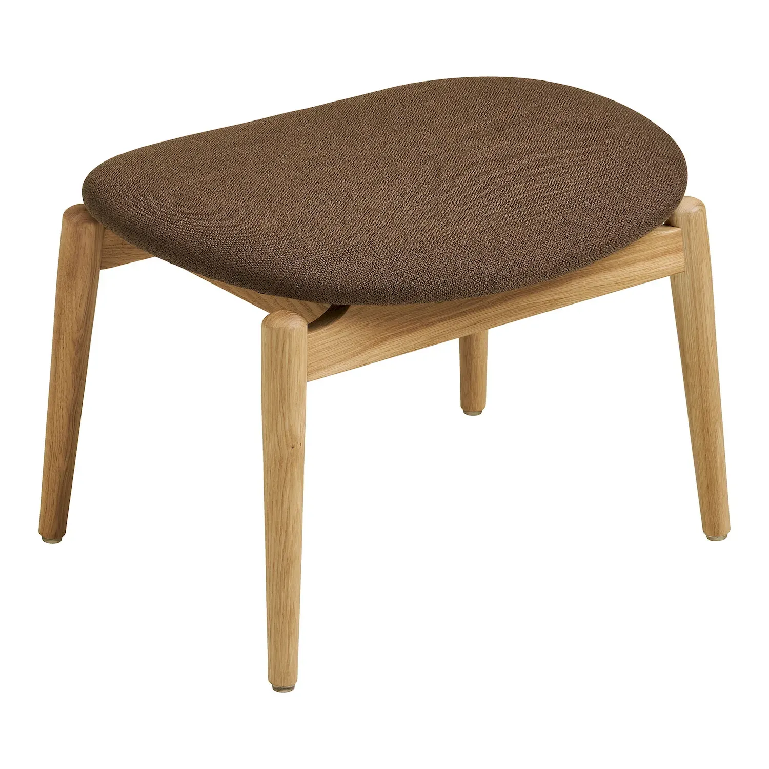 Zestaw wypoczynkowy OLVERA Fotel z tapicerowanym siedziskiem + podnóżek brązowy naturalny - 1101221-S