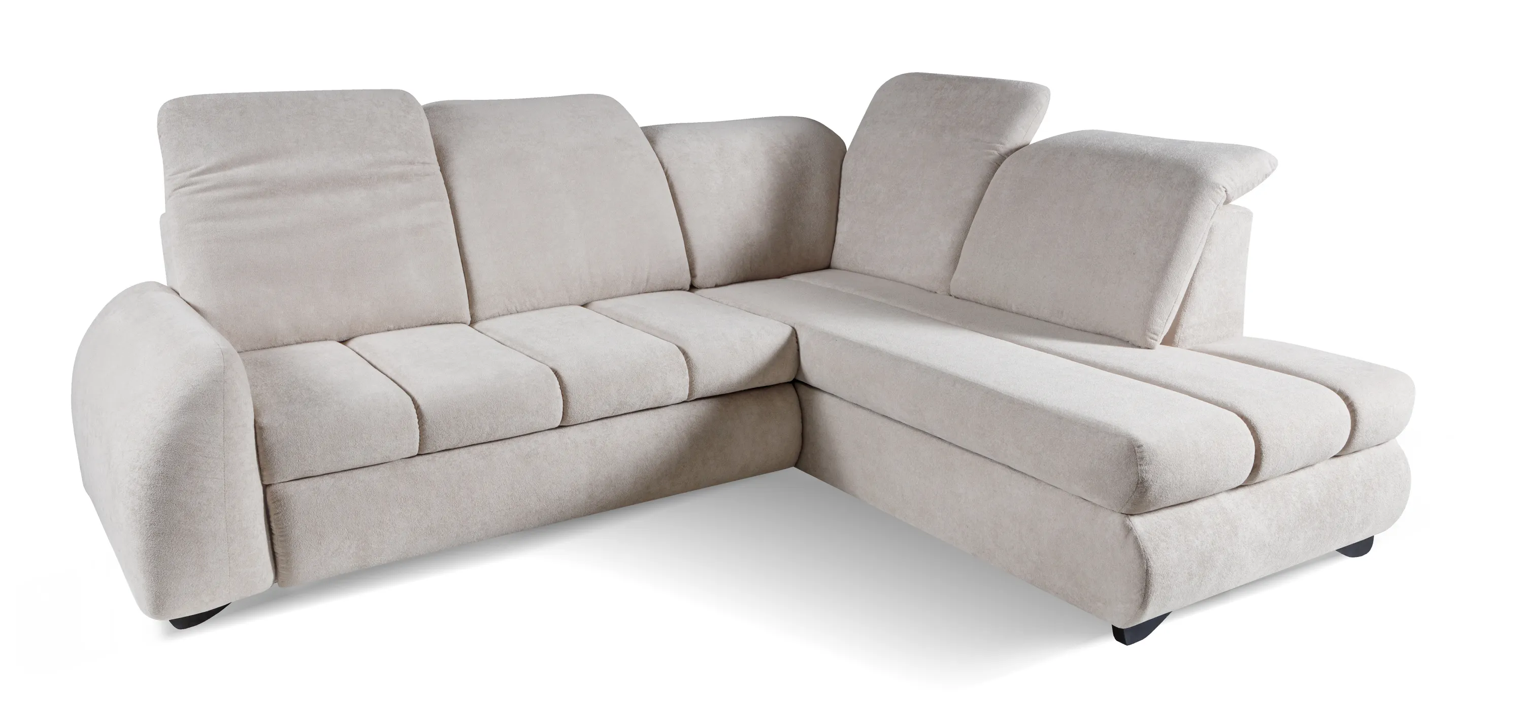 Narożnik prawostronny ONNY z ruchomymi zagłówkami Gerra 15 - szarobeżowy Narożnik prawostronny ONNY z ruchomymi zagłówkami Gerra 15 - szarobeżowy