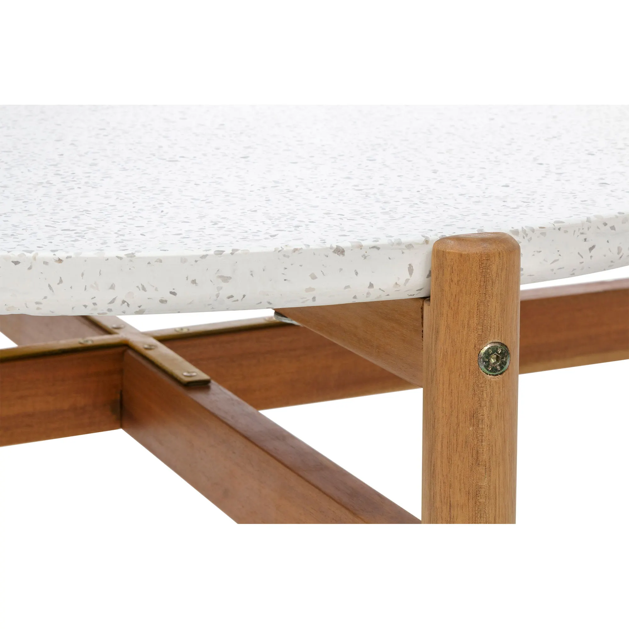 Zestaw ogrodowy TERRACINA sofa + 2 fotele + stolik kawowy akacja naturalny beżowy - 7701020