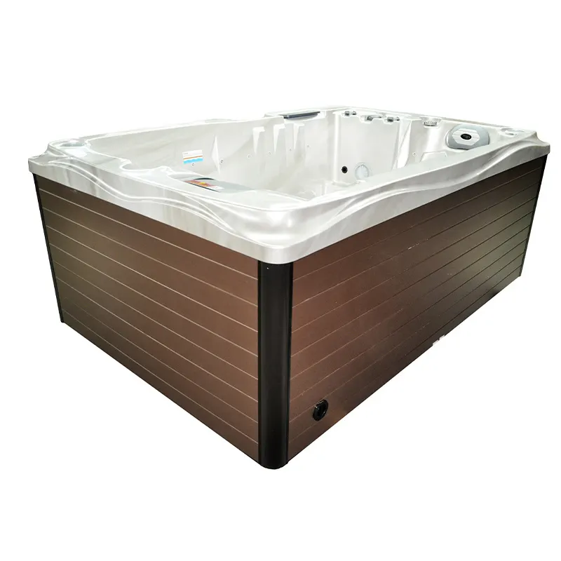 Jacuzzi ogrodowe 2-os. z hydromasażem SPA-749 200x135 cm biały/brązowy Wanna, Wanna z hydromasażem