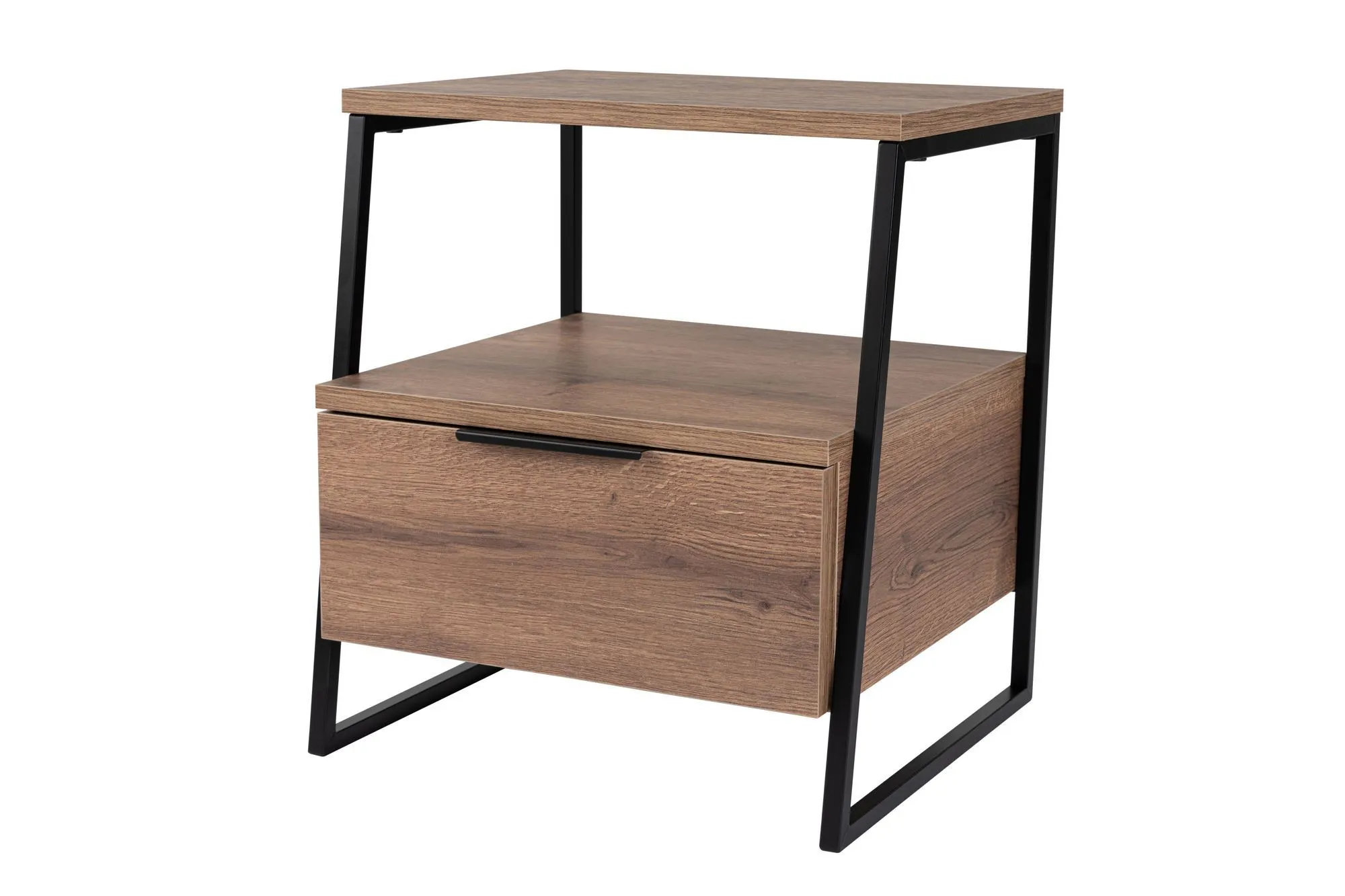 Szafka nocna 1-drzwiowa PAL 45 cm brązowy Szuflada, Meble, Tabela, Drewno, Biurko