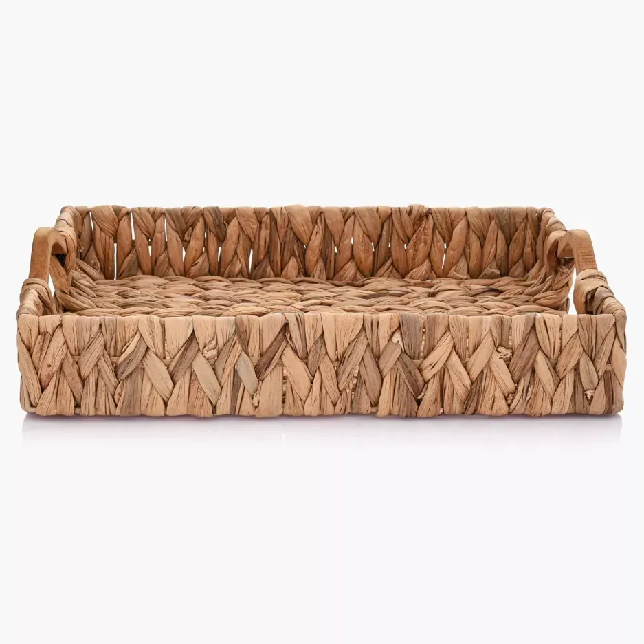 Taca dekoracyjna pleciona DUKA HYACINTH 40x30 cm brązowa — zdjęcie 3