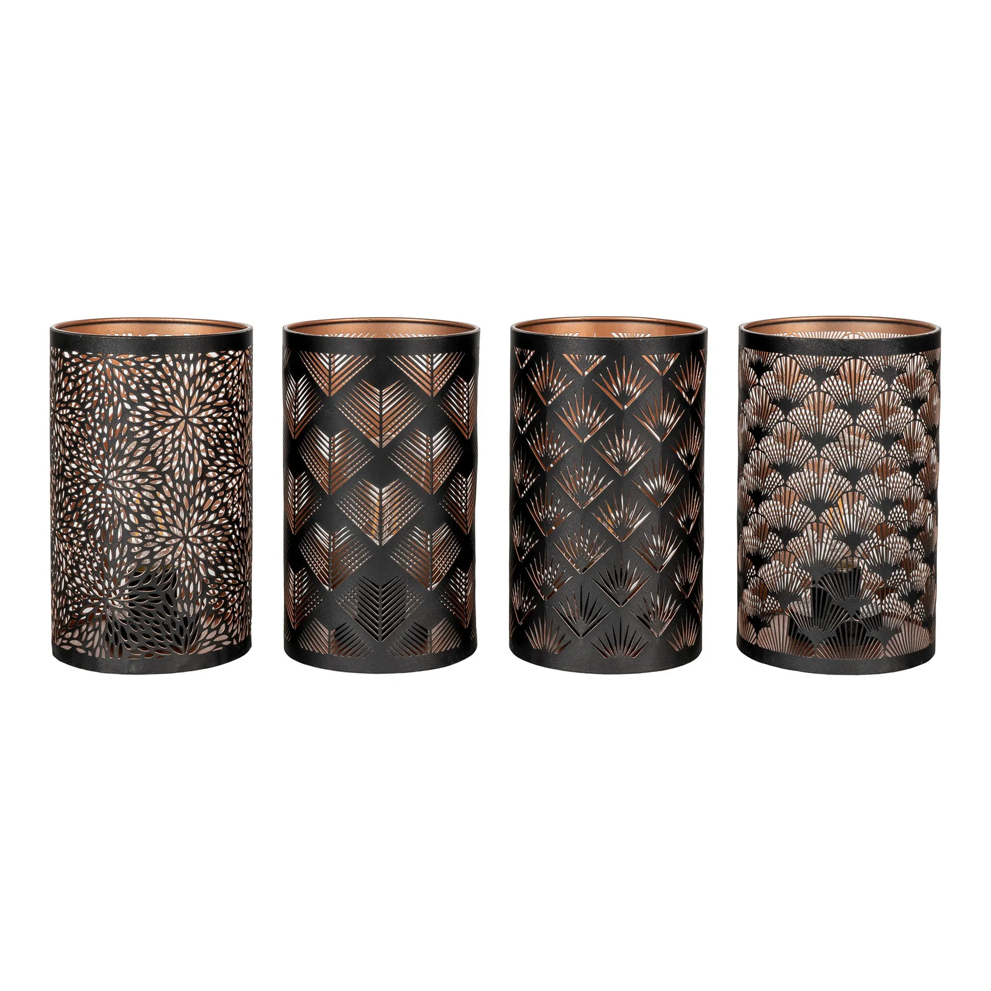 Latarnia LED miedziana NATA zestaw 60 szt. czarna - 6408500