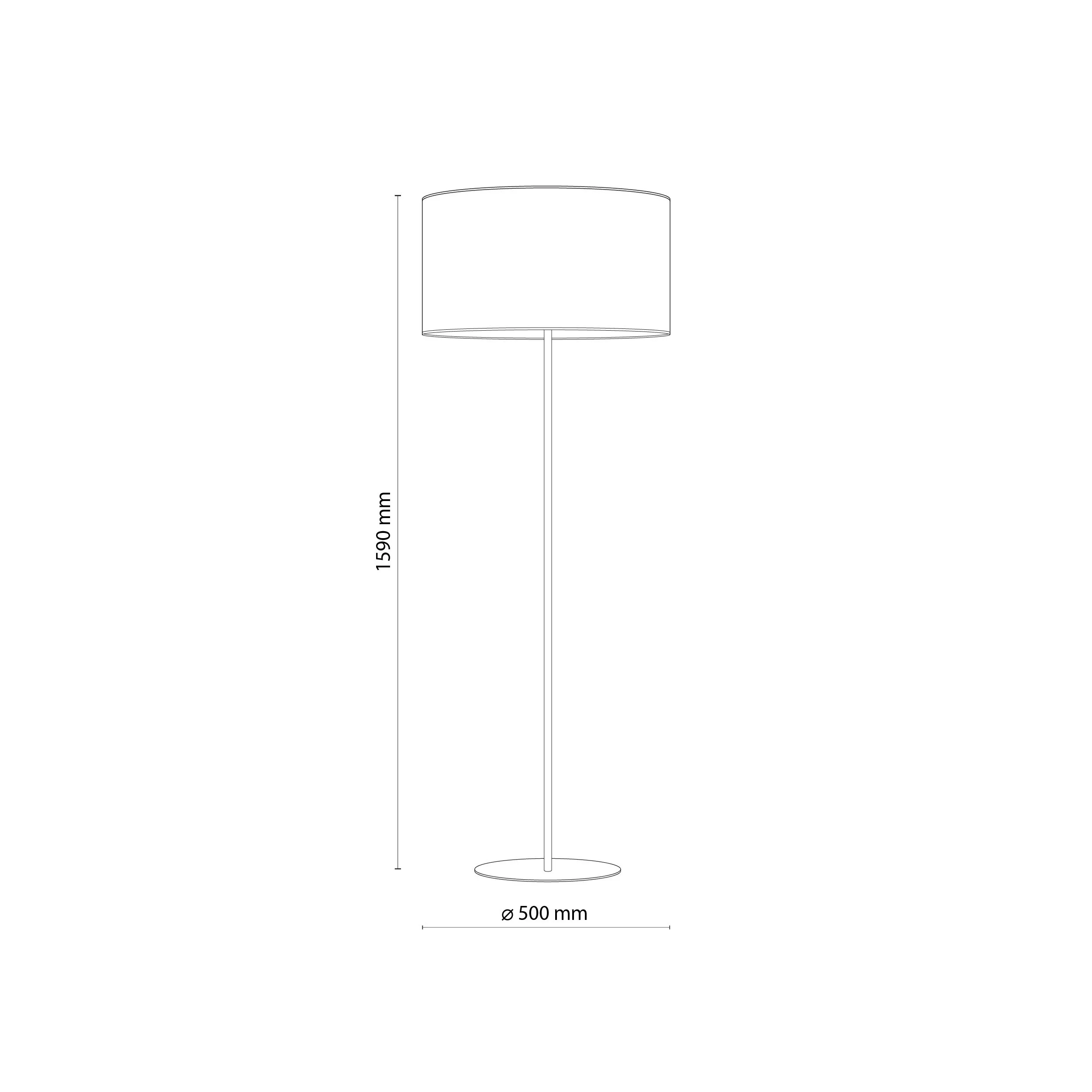 Lampa podłogowa LIBERIA czarna z brązowym kloszem z tkaniny okrągłym 159x50cm - TK_5161