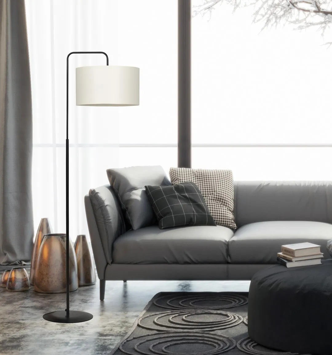 Lampa stojąca TRAPO czarny ecru — zdjęcie 2