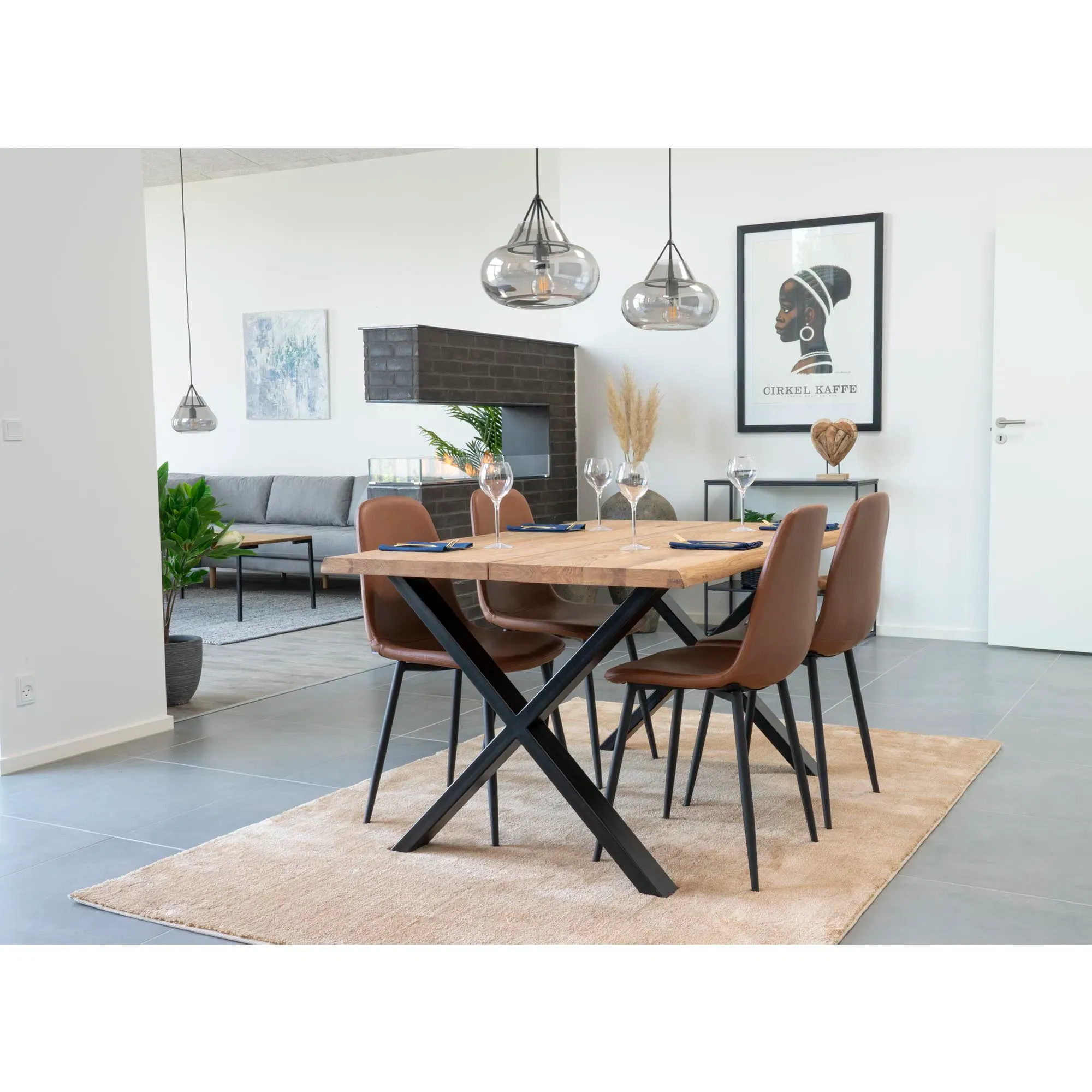 Stockholm Krzesło ekoskóra Brązowy — zdjęcie 7