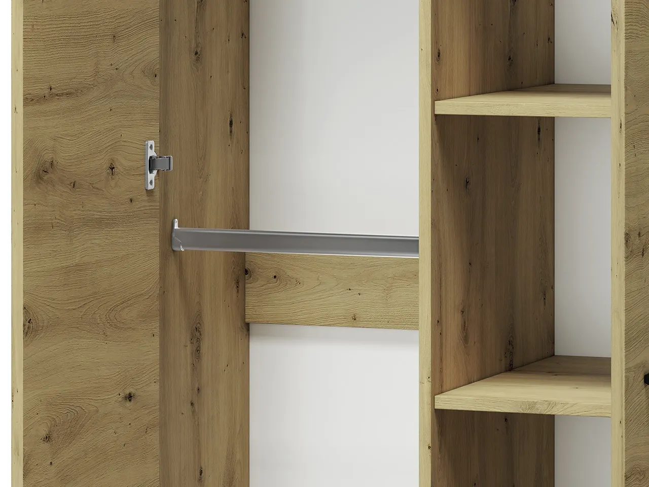 Szafa 2-drzwiowa z drążkami i półkami ARTIS 01, dąb artisan - 1ARTI01-001