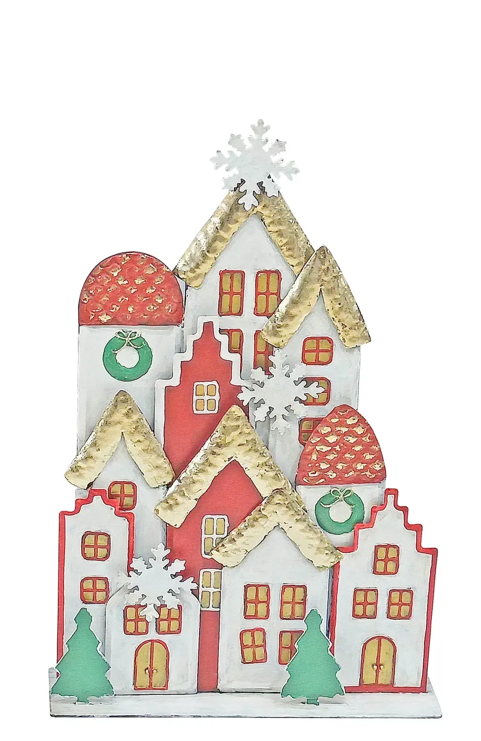 Dekoracja metalowa DOMKI KOLOROWE wielokolorowy