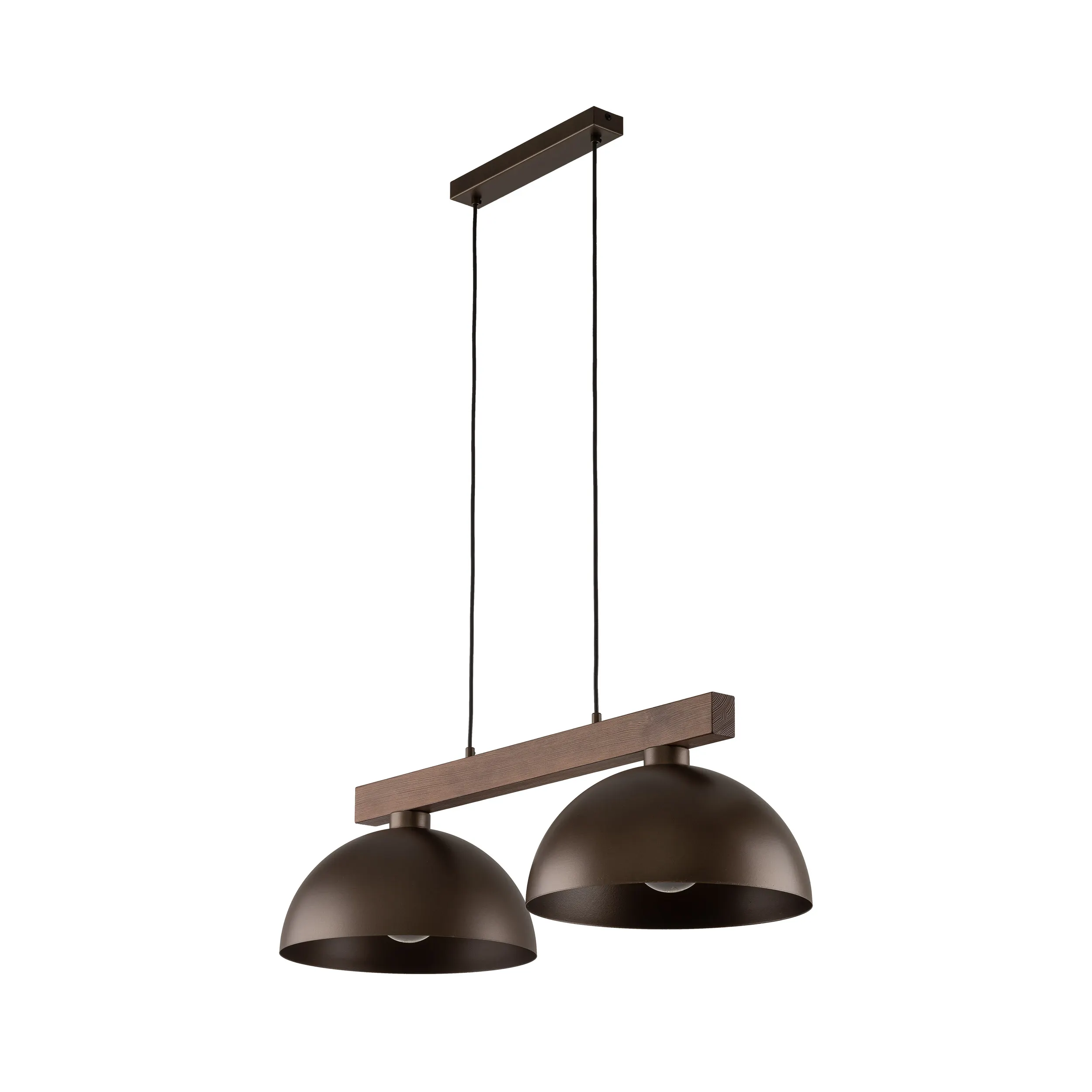 Lampa wisząca OSLO brązowa na listwie drewnianej 120x83x33cm