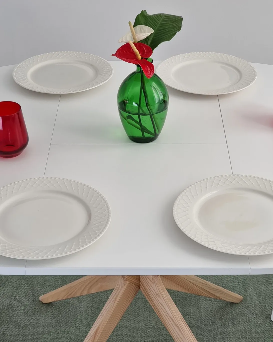 Stół okrągły rozsuwany JUBI 90x90-130 cm beżowy - NRGBTJ_4E