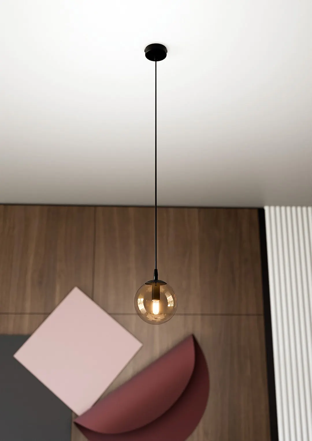 Lampa wisząca COSMO 1 czarny miodowy — zdjęcie 5