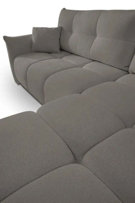 Narożnik rozkładany z pojemnikiem BASE SICURIO 257 cm L/P pikowany ciemnoszary - BASE_NAR_SICURIO75