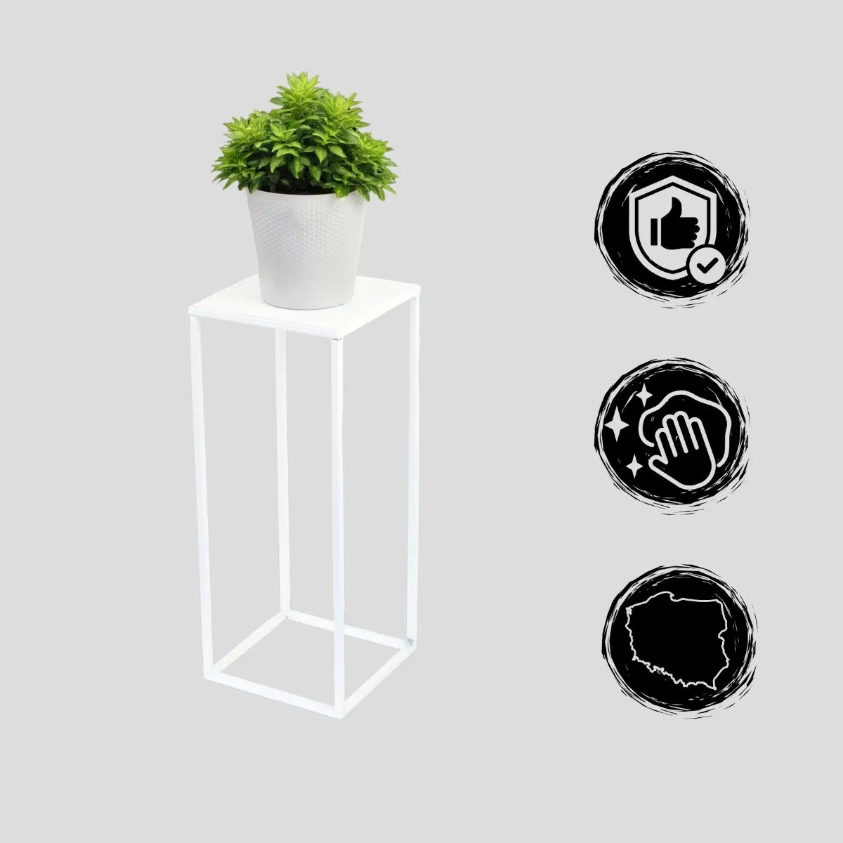 Kwietnik stojący metalowy EVRON S biały - LD_TZ000090