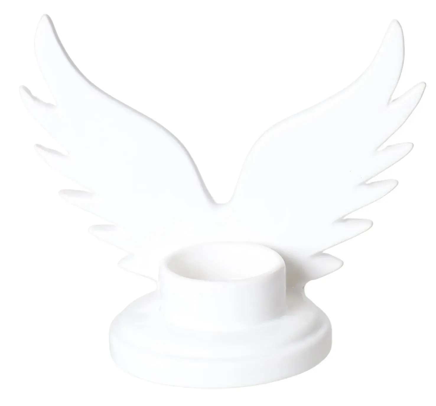 Świecznik ceramiczny ZE SKRZYDŁAMI biały