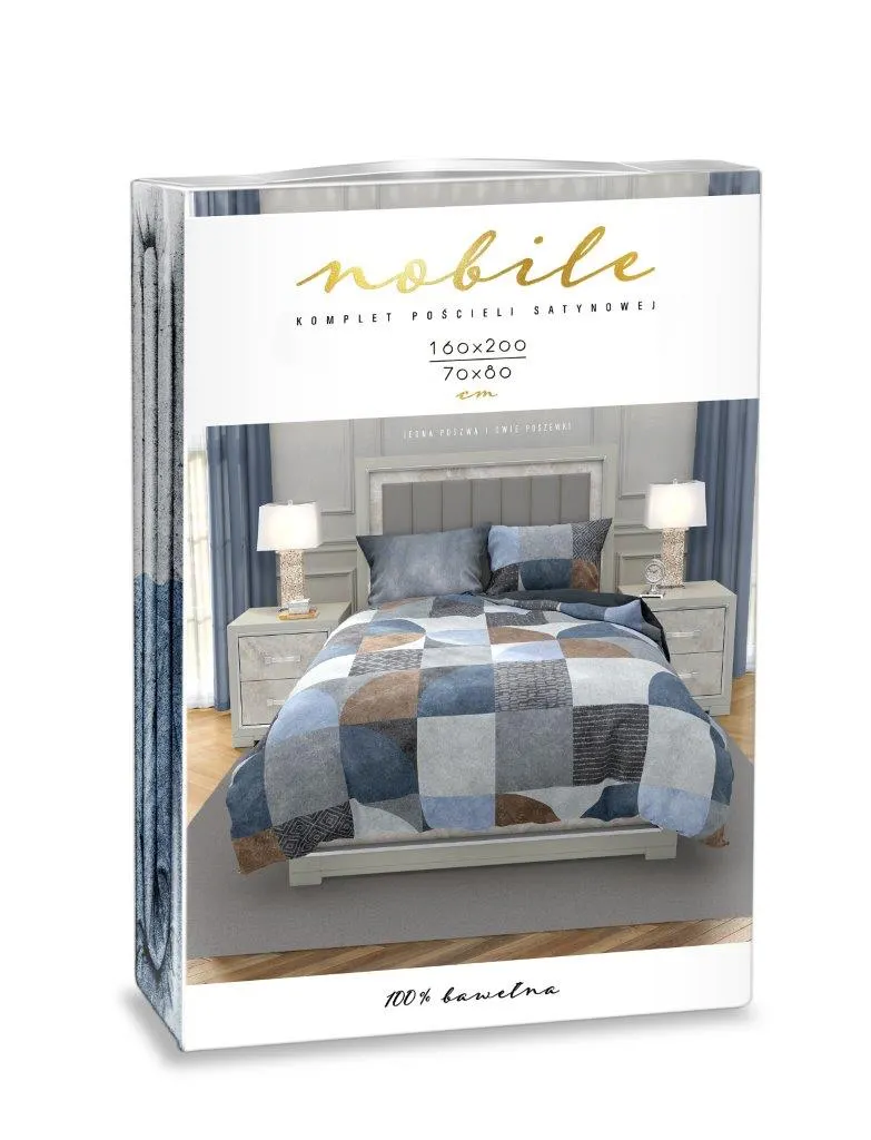 Pościel komplet 160x200+2x70x80 NOBILE 009 satyna bawełaniana fotoprint wielokolorowy - FARO_31213