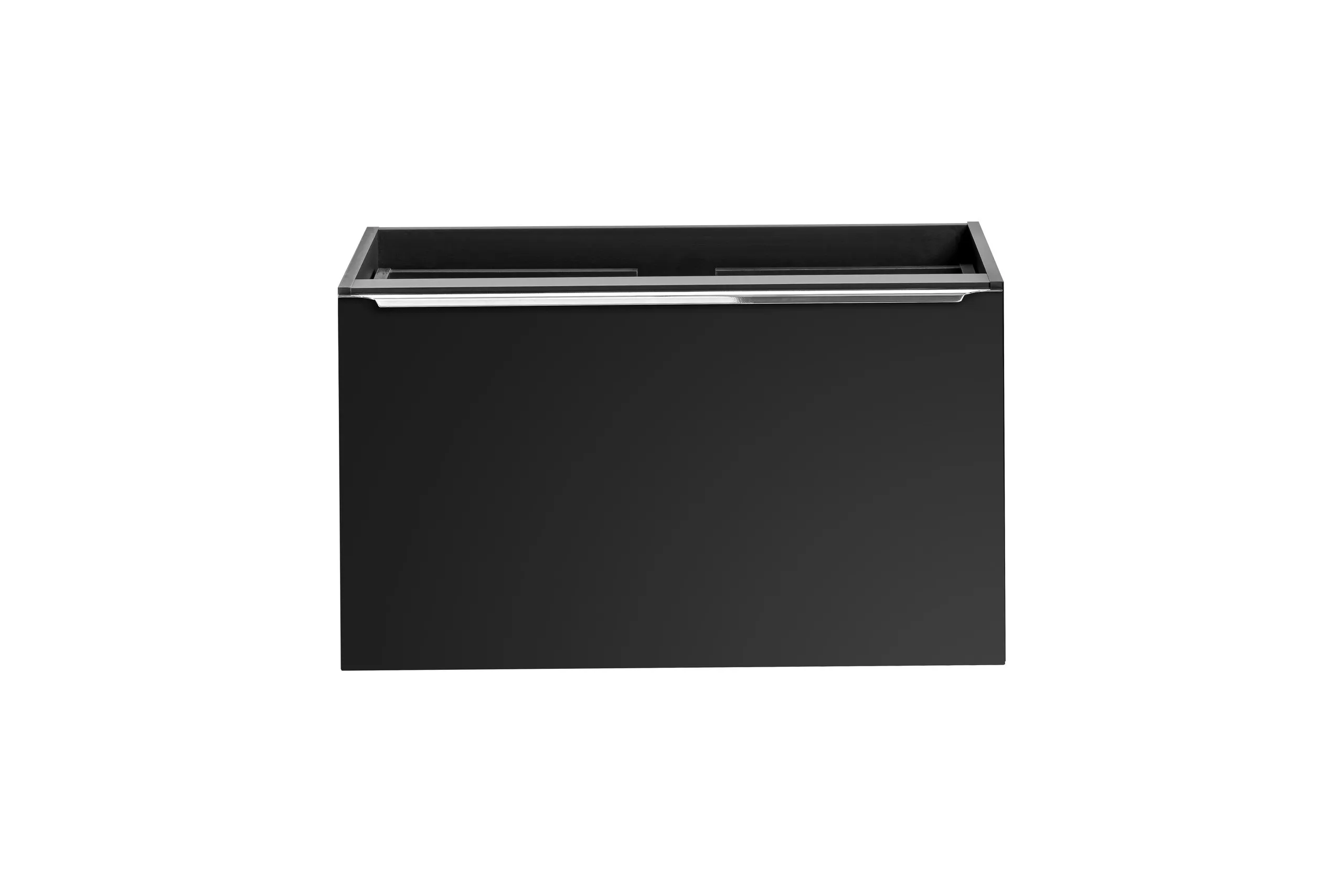 Szafka łazienkowa podumywalkowa SANTA FE czarna chromowany uchwyt 80x46cm - SANTA_FE_BLACK_82-80-B-2S