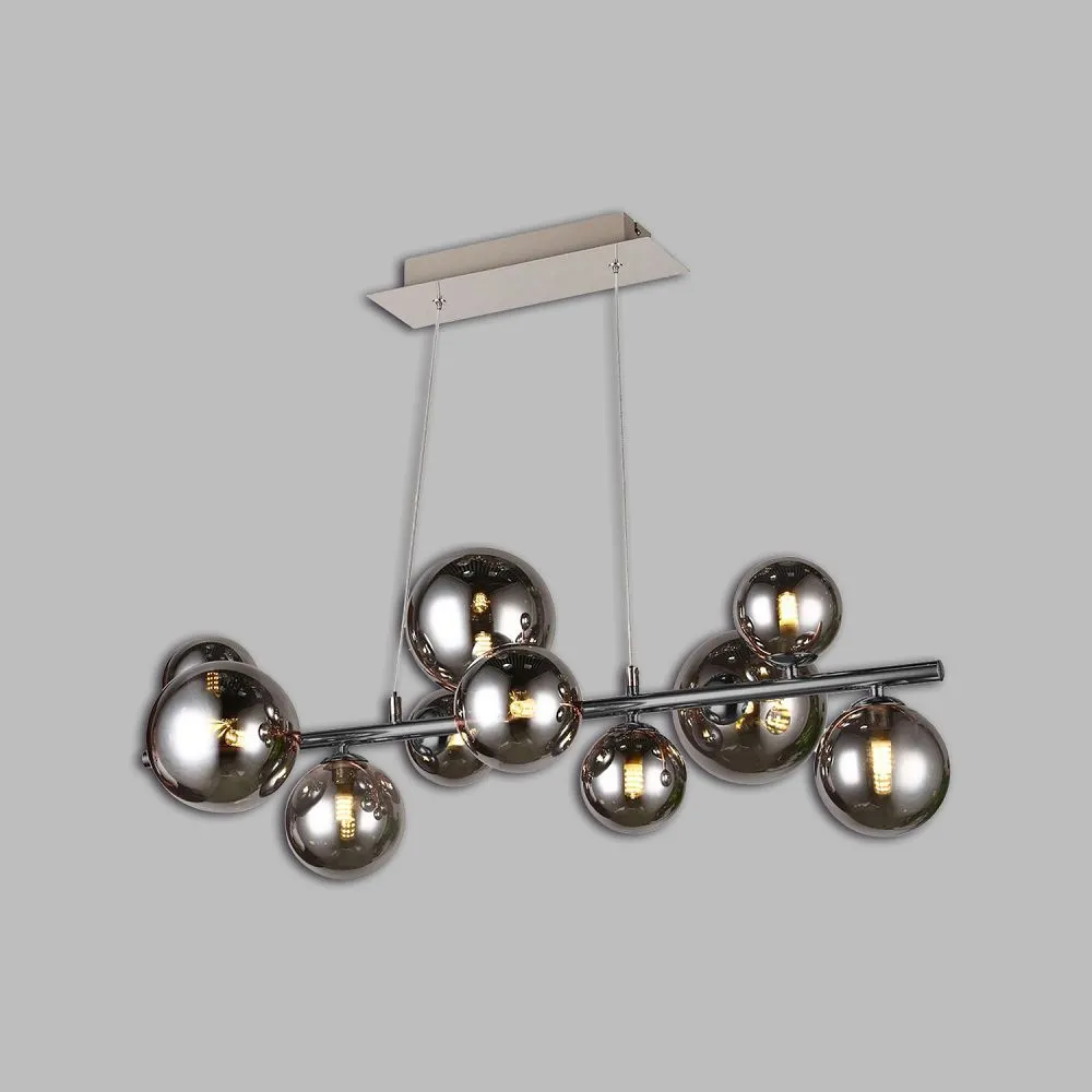 SEVILLA Lampa wisząca z dziesięcioma kulistymi kloszami SEVILLA Lampa wisząca z dziesięcioma kulistymi kloszami