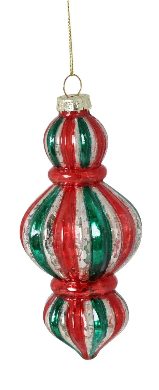 Bombka szklana 6 sztuk CZERWONO-ZIELONA 4957