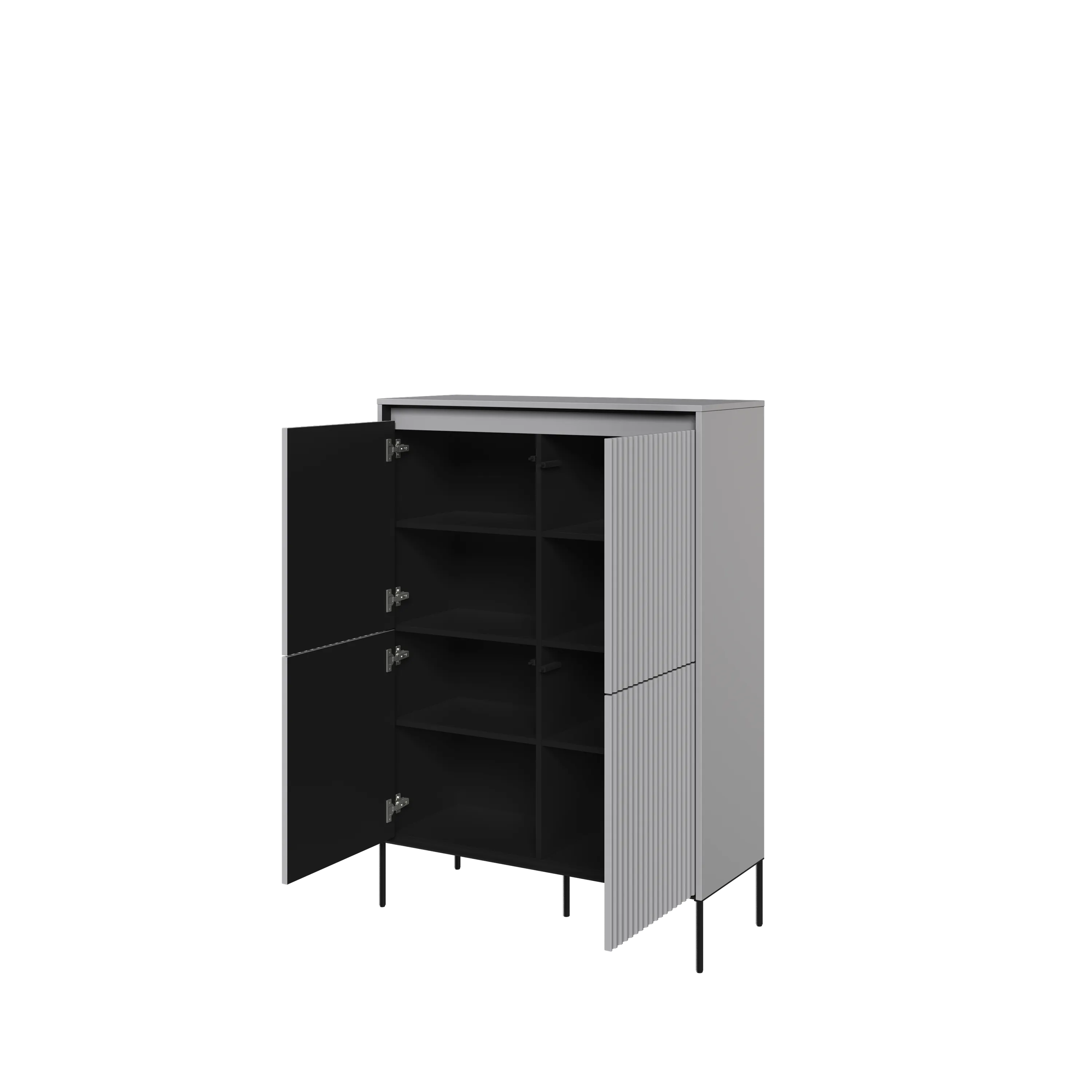 Wysoka komoda z oświetleniem TREND TR-03 4D szary/czarny - TR3SC-V2