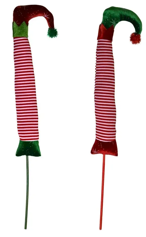 Nóżki elfa na piku 2 sztuki czerwono-zielone Nóżki elfa na piku 2 sztuki czerwono-zielone