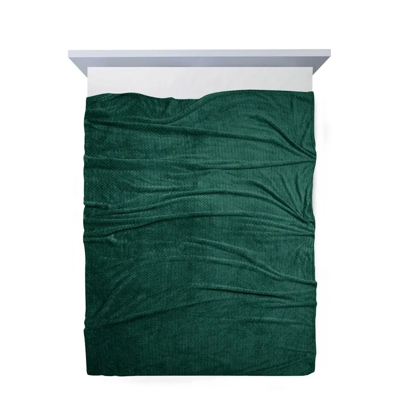 Koc trójwymiarowy D91 CINDY3 200 X 220 cm Ciemnozielony - EU_367321