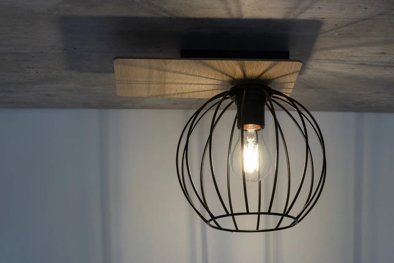 Lampa sufitowa/plafon CYBER 1 prostokąt brązowo-czarny - SI_32357