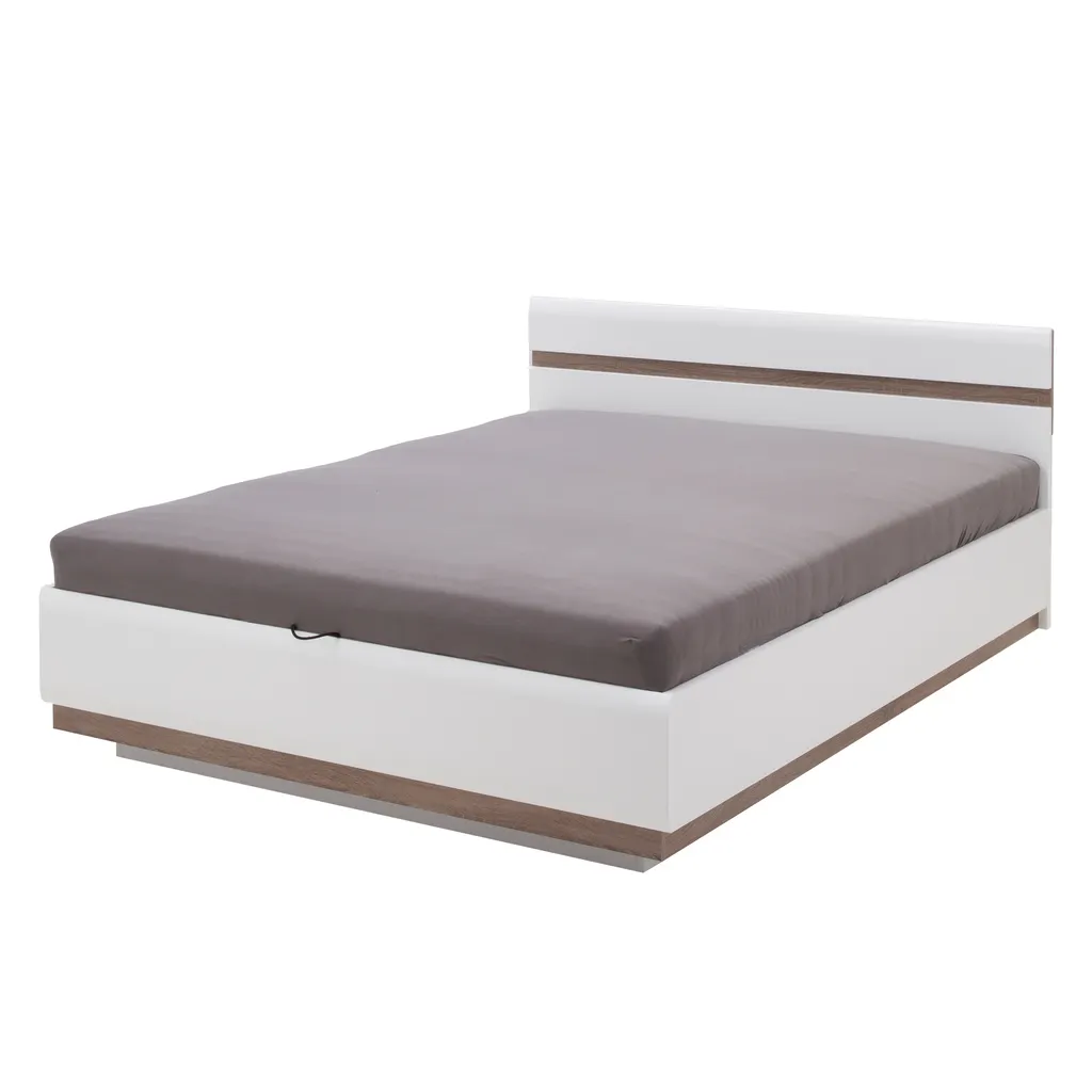 łóżko z pojemnikiem 160x200 ze stelażem LINATE TYP 94 Biały, Trufla, Biały połysk łóżko z pojemnikiem 160x200 ze stelażem LINATE TYP 94 Biały, Trufla, Biały połysk