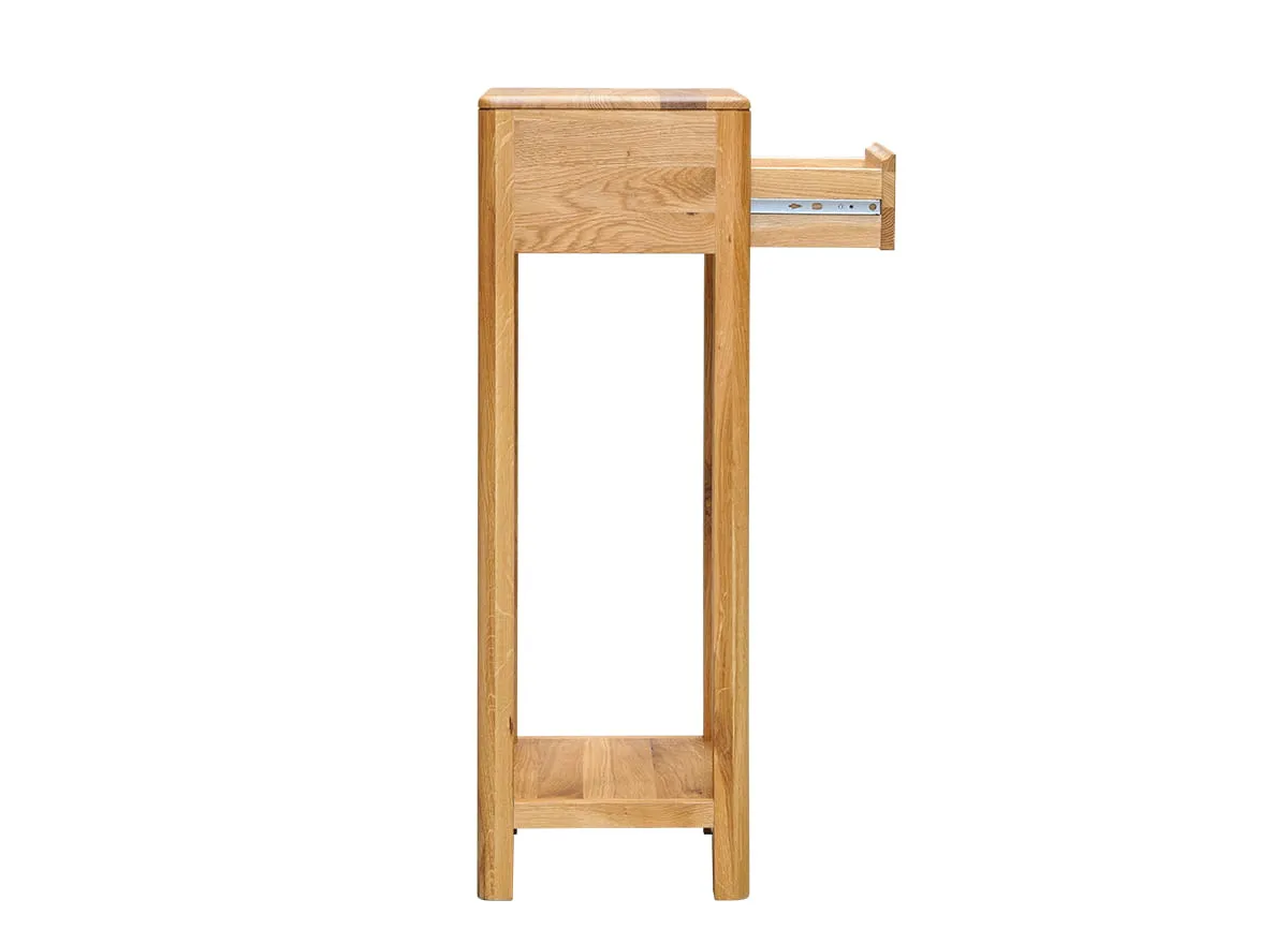 Stolik na kwiaty z szufladą i pólką dębowy Gialo 90x30x30 cm - 2SGIA02