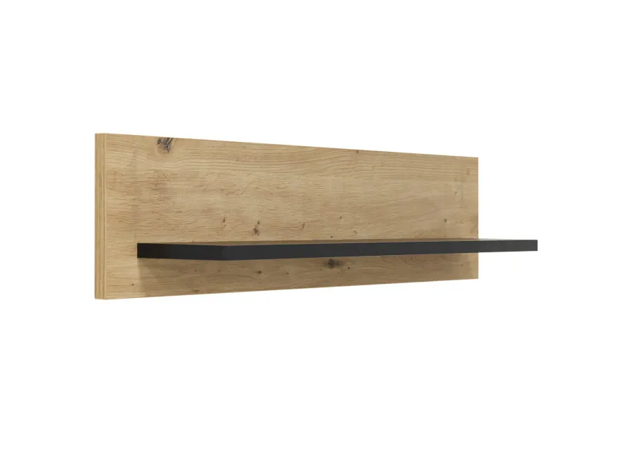 Półka ścienna XENA 80 cm efekt dębu/czarna Półka, Skrzynka pocztowa