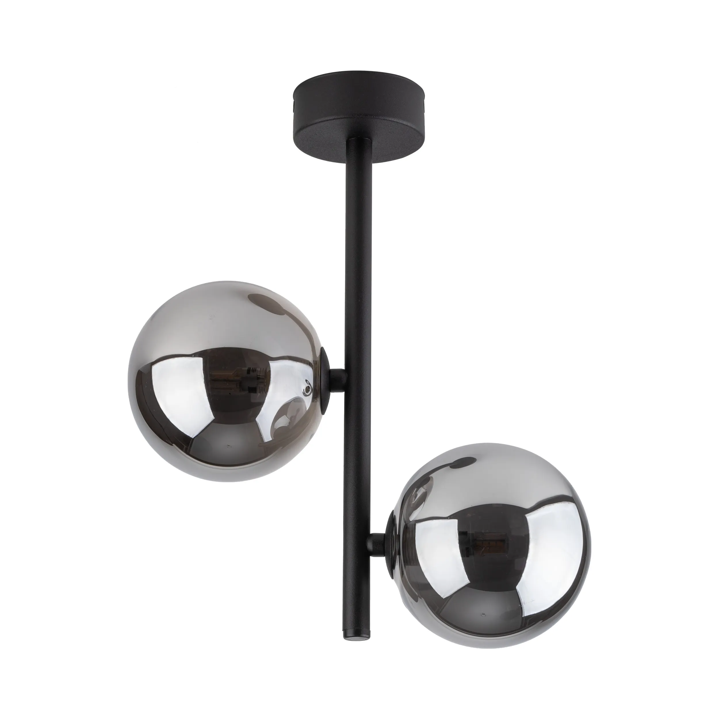 Lampa sufitowa ESTERA czarna z lustrzanymi szklanymi okrągłymi kloszami 34x27x12cm