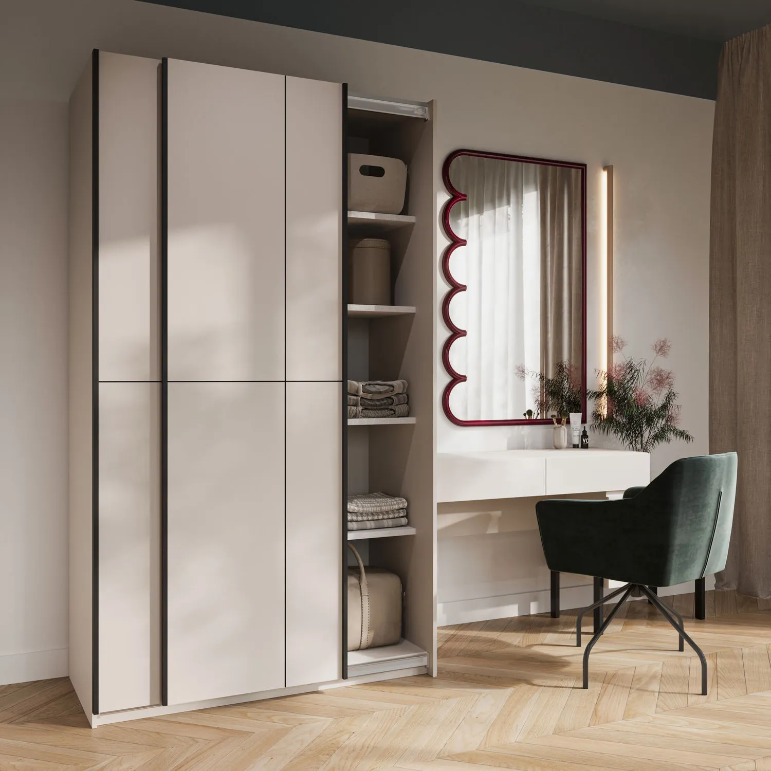 Szafa 2-drzwiowa CUBE drzwi przesuwne 120x210 kaszmirowa - 24KSOF64