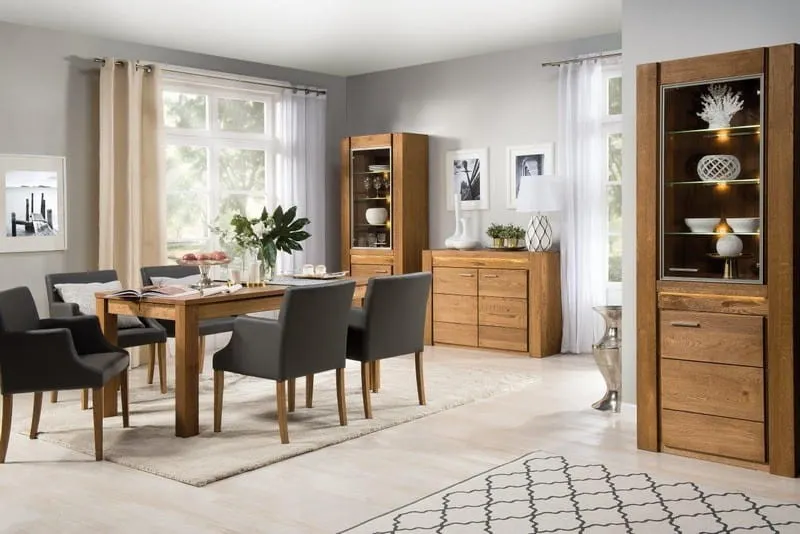 Witryna VELVET 11 prawa drewniana dąb rustical 200x75x42cm - TH-100-0624