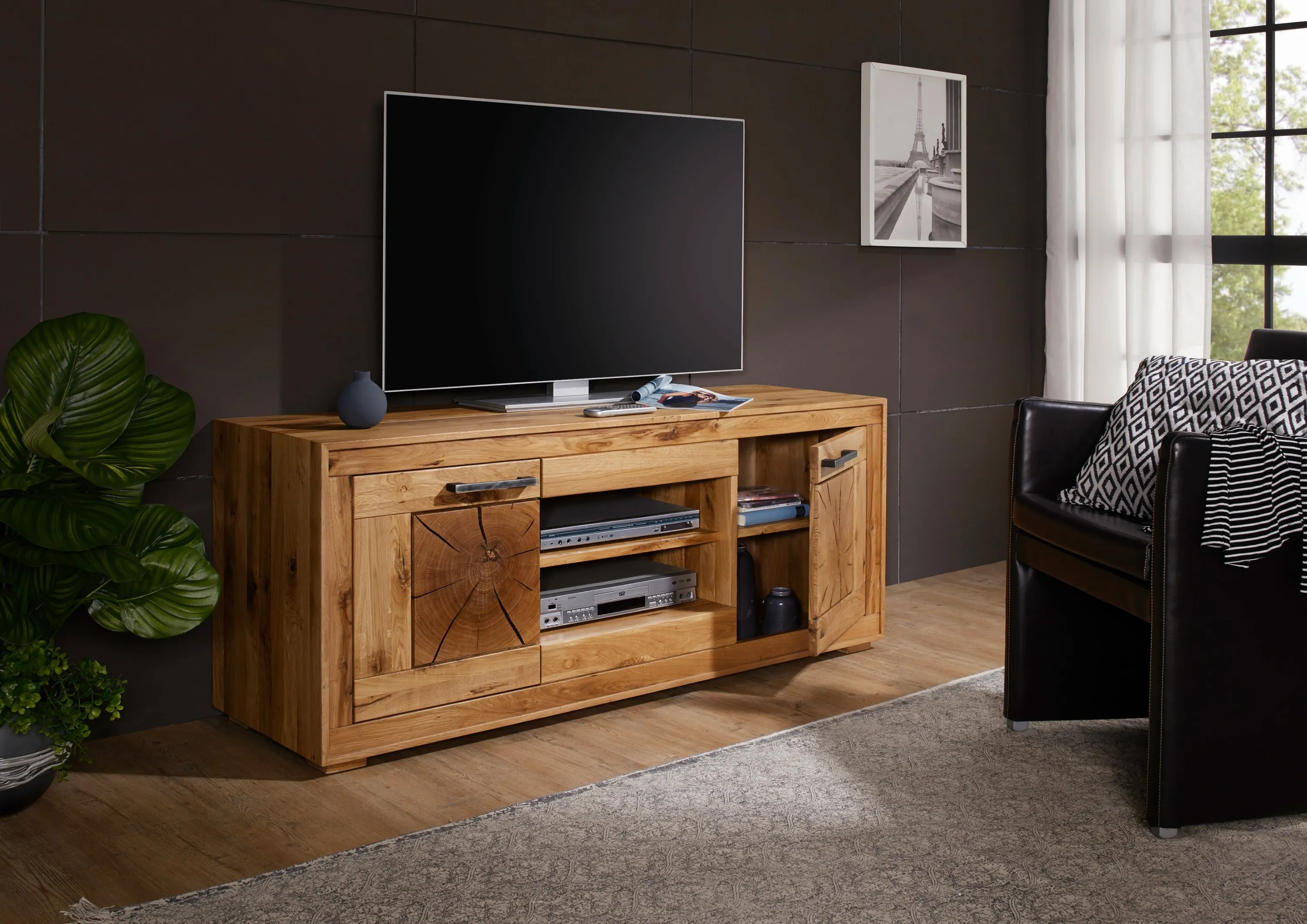 Szafka RTV II Cornflower dębowa 2-drzwiowa 150 cm - GK_1033150411