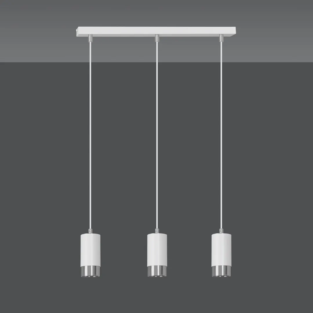 Lampa wisząca FUMIKO Biały/Chrom 814/3 - 814/3
