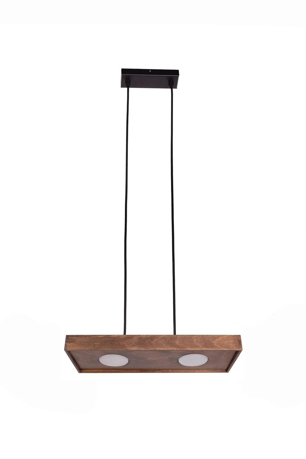 Lampa wisząca SOUL 2 brązowa efekt drewna